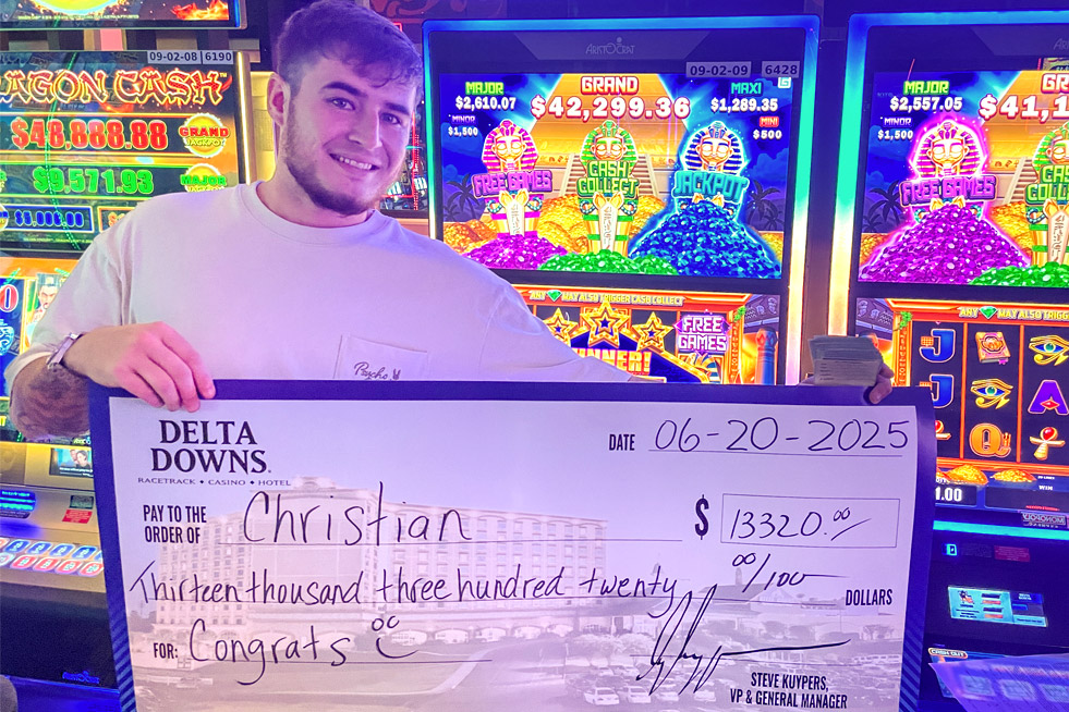 Delta Downs Jackpot Winner Christian B. $13,320