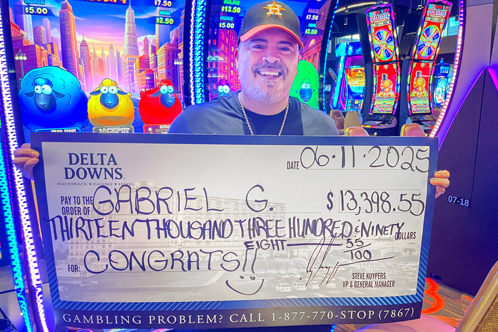 Delta Downs Jackpot Winner Gabriel G. $13398