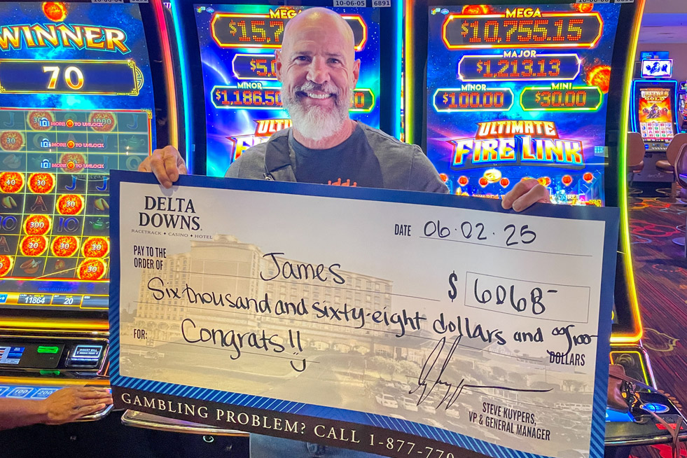 Delta Downs Jackpot Winner James W. $6,068