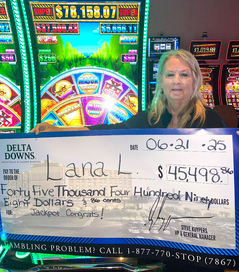 Delta Downs Jackpot Winner Lana L. $45,498