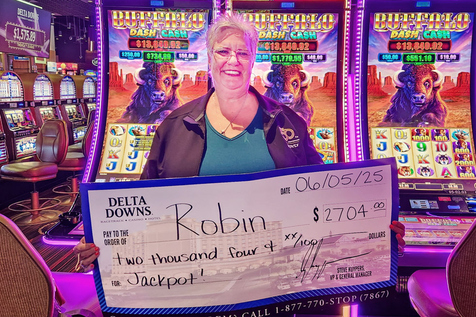 Delta Downs Jackpot Winner Robin B. $2,704